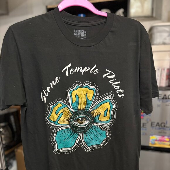 Stone Temple Pilots STP Eye Flower Black T-Shirt - UNISEX Medium - Picture 2 of 9